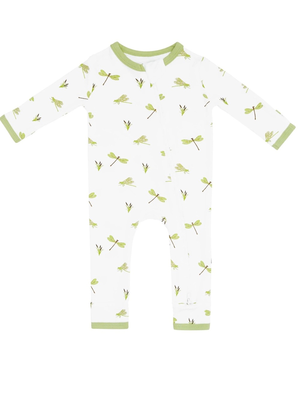 New with tags- KYTE baby dragonfly One-Piece snap Romper in Green. Size 6-12